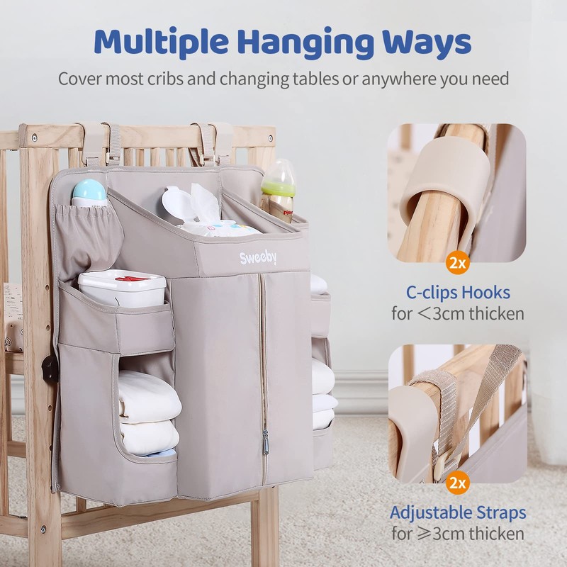Sweeby Diaper Organizer for Changing Table and Crib - Nursery