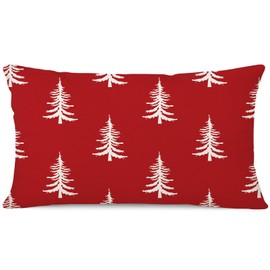 Ohok Decorative Christmas Cushion Cover, 30 x 50 cm, Polyester Linen Decorative Cushion Covers, Merry Christmas Cushion Covers, Decorative Cushion Cover Set for Bedroom, Living Room, Sofa (Christmas