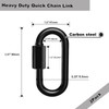 2Pack Black Heavy Duty Quick Links, 4Inch Threaded Quick Chain