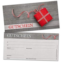 Gift Vouchers for Customers, Industry Neutral Design, 50 Classy Cards, Blank, Self Label with Amount, Name, Company Stamp