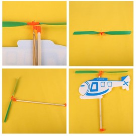 ieron Rubber Band Helicopter 3 Pack Elastic Band Aircraft for DIY Educational Toys Making STEM Projects Gifts - Random Colors and Styles