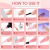 PEACECOLOR Poly Gel Nails Set, 3 Colours, Pink, Blanco, Nude