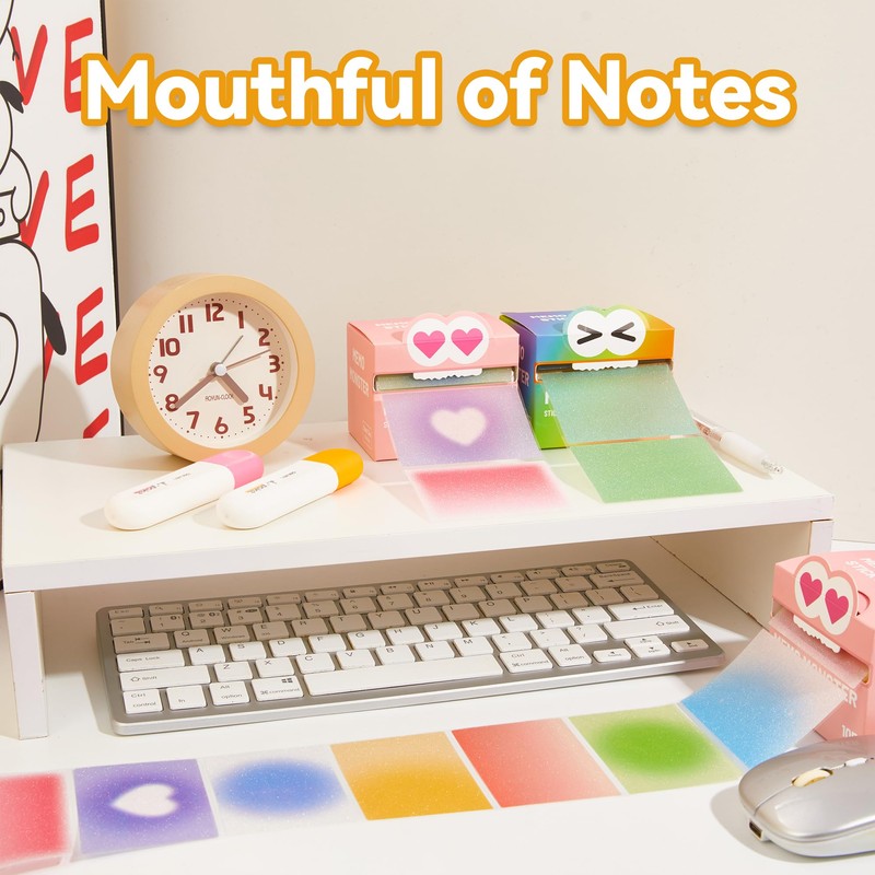 Monster Sticky Notes – Glittery Semi-Transparent Full-Adhesive Sticker Notes with
