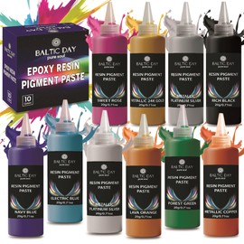 BALTIC DAY - 10 Pigment Pastes for Epoxy Resin Set [20g] - Opaque Resin Pigment - Eoxy Paint - Epoxy Color - Mica Powder Paste - Epoxy Colorant