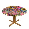 Fiokroo Hippie Art Flower Doodles Tablecloth with Elastic Edge, Round