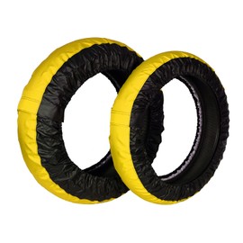 Rise 17-inch BIG Tire Protection Cover (Mamoru-kun), Yellow/Black, Front and Rear Set, CBR1000RR-R, YZF-R1, GSX-R1000, ZX-10R, S1000RR, Panigale, Etc