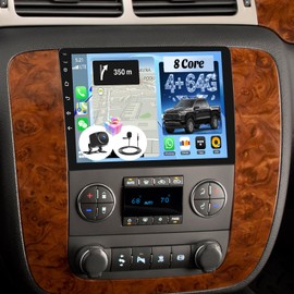 8 Core Car Radio Stereo for GMC Yukon Chevy Silverado Tahoe Suburban 2007-2013,4G+64G Android 15 Wireless Carplay Android Auto,9 Inch Touchscreen Car Radio with GPS WiFi Bluetooth FM/RDS SWC Dual USB