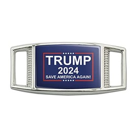 Trump 2024 Rectangular Shoe Shoelace Shoe Lace Tag Runner Gym Charm Decoration