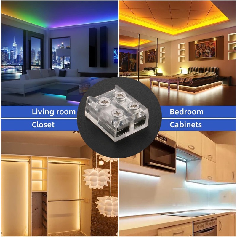 RUNCCI-YUN 12Pack led Light Strips Connectors 8mm 2 Pin Solderless