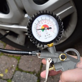 DEUBA® Compressed Air Tool 3pc Set | 12 Bar Standard Compressors | 5m Hose | Blow Gun | Accessories | Tyre Inflator Pressure Gauge | Pneumatic Power Fittings | Home Improvement Workshop