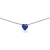 Silverspeck Dainty 7x7mm Heart Created Blue Sapphire Choker Necklace in