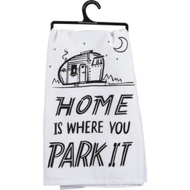Primitives by Kathy 35520 LOL Dish Towel, 28" Square, Home is Where You Park It