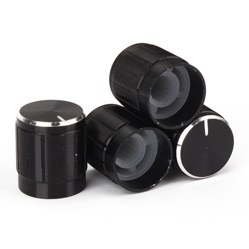 Yibuy 10pcs Aluminum Volume Control Dome Knob Swivel Knob for