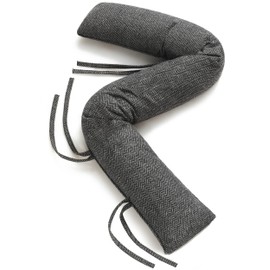 Praknu Pack of 2 draught excluders for windows up to 120 cm, washable, energy-saving, extra long and heavy, also for wide doors, grey