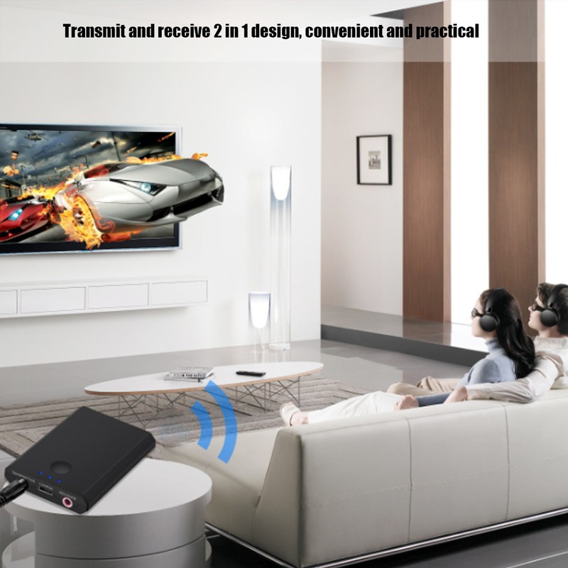 2in1 TX7 Black Bluetooth Transmitter and Receiver 3.5mm Audio Music