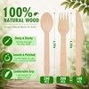 Mwellewm 100% Compostable Cutlery Set Wooden Utensils Disposable Silverware