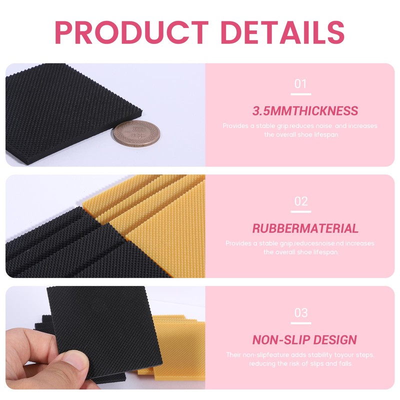 LIQWEI 8 Pcs High Heels Patch, Square High Heel Replacement