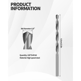 100 PCS 1/8 Inch Drywall Bit, Spiral Saw Tip Cutting Bits Tools, Guide Point Cutting Bits for Use with Spiral Saws, for Drywall Work, Outlets, Woodworking, Construction Tasks