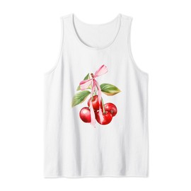 Coquette Bows with cherries Cute Coquette girl clothes Tank Top
