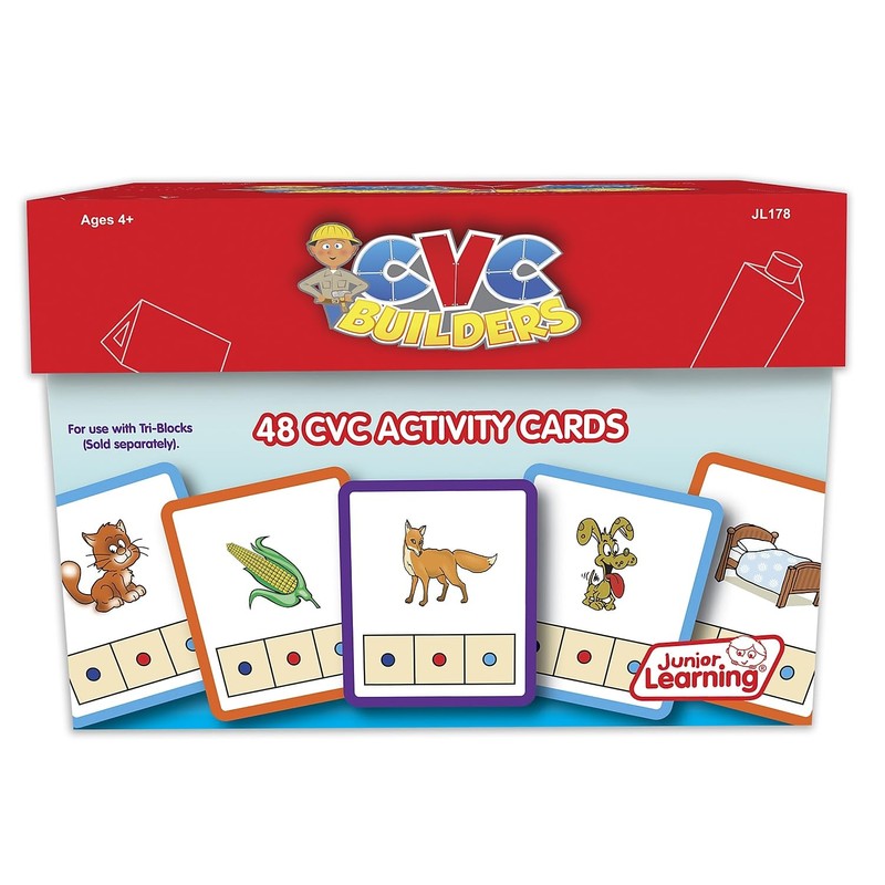 Junior Learning: CVC Word Builders, 48 CVC Activity Cards, Phonemic