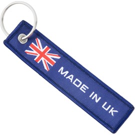 Llavero de bandera de país con llavero, llaves, coches, motocicletas, mochilas, equipaje y regalos, EDC, Fabricado en Reino Unido, S