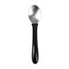 Homecraft Caring Cutlery, Black Handle Spoon (Eligible for VAT Relief in the UK) Ergonomic Stainless Steel Eating Utensil, Silverware for Weak Grip, Restricted Movement, Elderly, Disabled, Handicapped