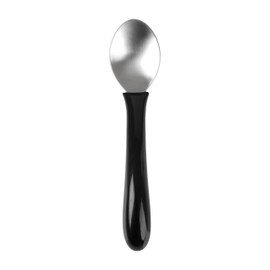 Homecraft Caring Cutlery, Black Handle Spoon (Eligible for VAT Relief in the UK) Ergonomic Stainless Steel Eating Utensil, Silverware for Weak Grip, Restricted Movement, Elderly, Disabled, Handicapped
