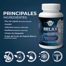 Relajante Natural Pasiguaro Relax 200 Cápsulas Valeriana Quema Estrés