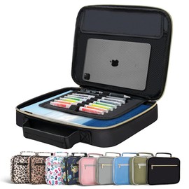 HAWGON Bible Cover for Women - Bible Case for Men Multi-Functional Stationery Organizer - Large Pencil Case Organizers - Bible Study Supplies for Home, Office, Travel - 11"x8"x2.5"(Black)