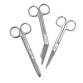 Safety First Aid Q2319PK3 Assorted Stainless Steel Nursing/Lister Scissors (pack of 3)