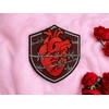 Human Heart Wrapped in Barbed Wire. Embroidered Patch Iron On.