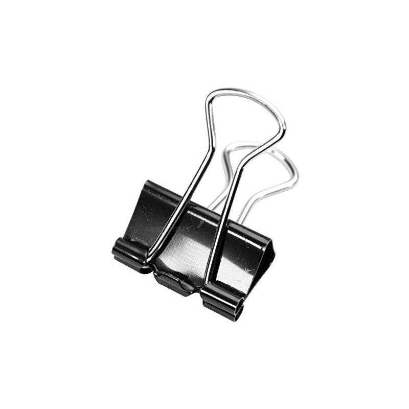 [100 Pack] Small 19mm Black Foldback Clips Office Paper Binding