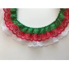 Unbranded Emerald Green Red and White Triple Ruffled Lace Trim,