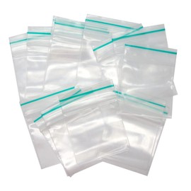 100 Random colour Grip Seal Bags 2 x 2 mm | Reusable Strong Zip Lock | Clear Resealable Plastic Bags | Polythene Packaging for Food Storage, Jewellery - by Glamified (2 x 2 mm)