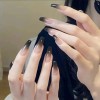Unbranded Ballet Gradient Black Manicure Lightweight Durable False Nails for