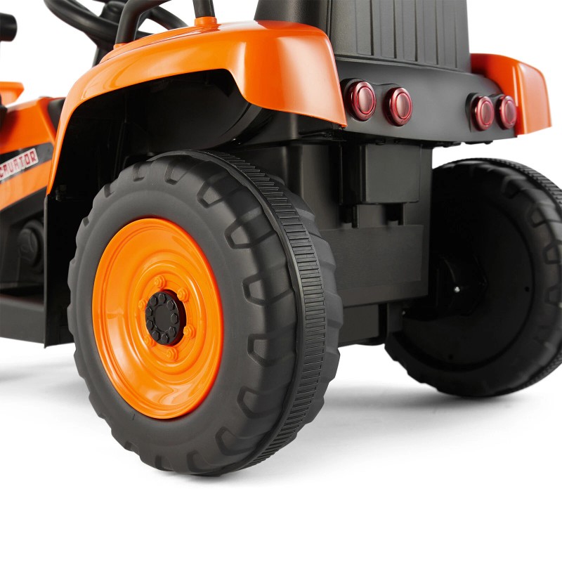 JOYLDIAS 12V Electric Orange Ride On Car Excavator Truck Digger