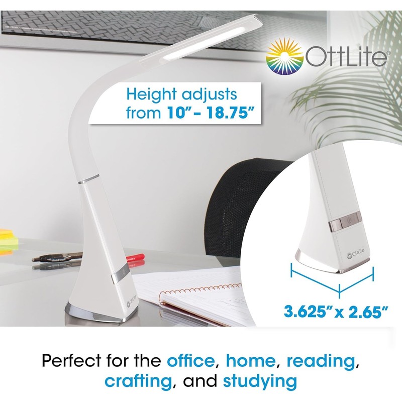 OttLite Recharge LED Desk Lamp with ClearSun LED Technology -