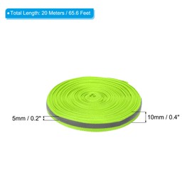 PATIKIL Reflective Tape Strip, 10mm x 22yards High Visibility Reflective Tape Sew-on DIY Warning Safety Fabric Webbing for Clothing Raincoats, Fluorescent Green