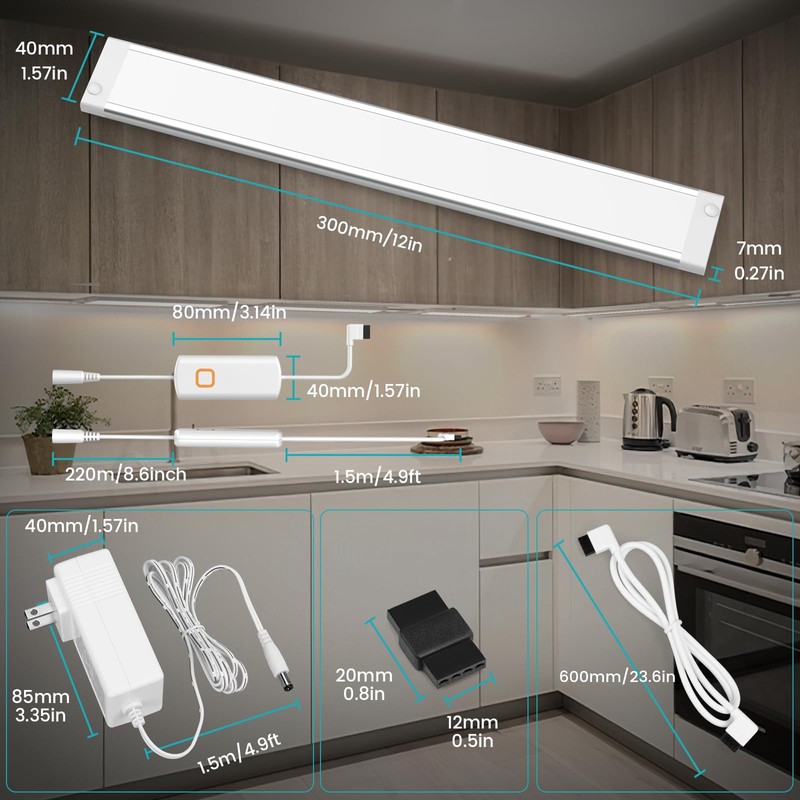 MYPLUS Under Cabinet Lighting Kit with 5 CCT, LED 3