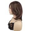 Aimole Medium length Layered Brown Highlights Wigs Synthetic Women Wig