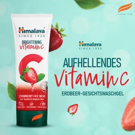 Himalaya Brightening Vitamin C Strawberry Face Wash | Brightening Face Cleanser | Remove Dull Skin | 100ml