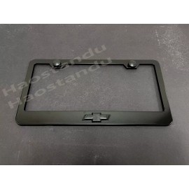License Plate Frame Shop 1x (Black) Bowtie-LOGO 3D Emblem Badge BLACK Stainless License Plate Tag Frame