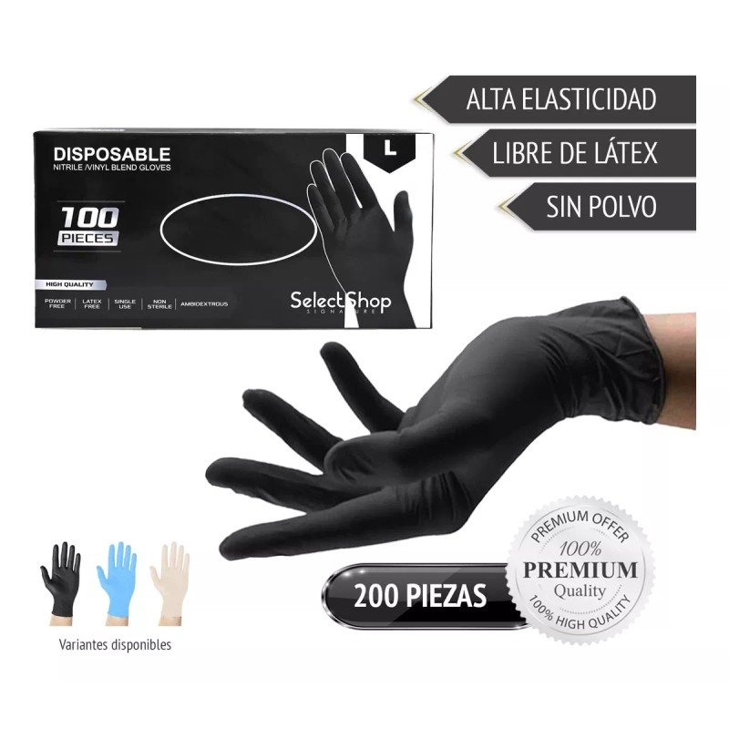 Gekeda 100 Unidades De Guantes Desechables, Duraderos, De Nitrilo N