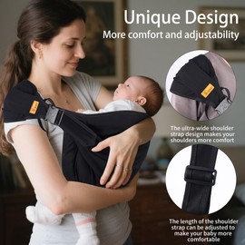 Toddler Carrier Sling Baby Carrier Newborn Baby Sling Carrier Baby Carriers from Newborn Baby Wrap Carrier Toddler Sling with Extra Wide Cozy Strap, Safety Adjustable Ergonomic Toddler Carrier
