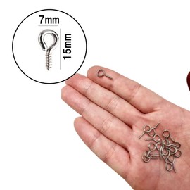 HappyHome 100pcs Heaton Hardware Screw Heaton Accessories Hardware Handmade Craft DIY Craft Parts (Silver 7x15)