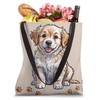 Retriever Dog Pawprints Puppies Graphic Dog Tote Bag