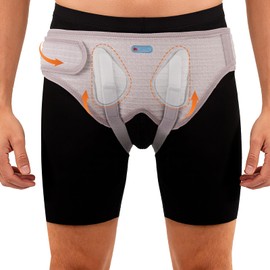 ENLUNTRA Hernia Belts for Men, Adjustable Inguinal Hernia Support Belt for Men & Women with 4 Compression Pads, Hernia Support Truss for Single/Double Inguinal （Grey-XL）