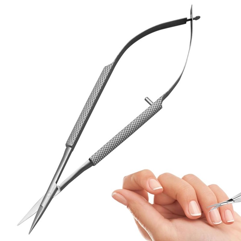 Alnicov Cuticle Scissors, Fine Curved Professional Precision Grooming Kit with