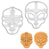 Set of 2 Alien Cookie Cutters (Grey Alien & Reptile