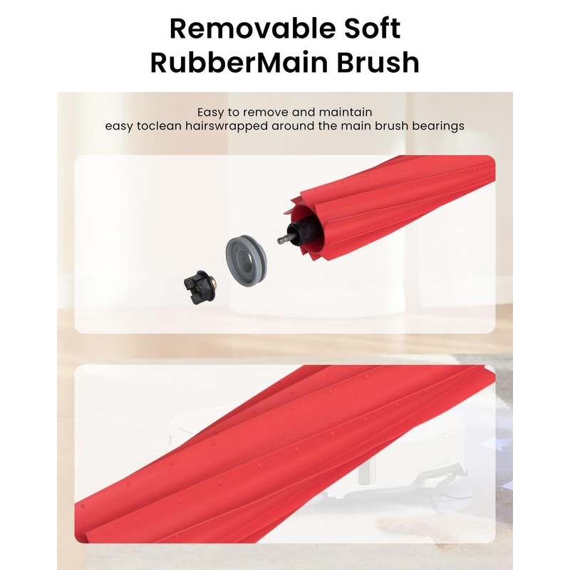 Rubber Main Brush for Roborock Q Revo Series,S7 Max Ultra,S7,S7+,S7